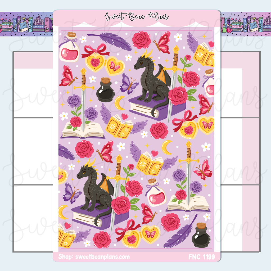 Romantasy Book Dragon Vinyl Planner Stickers | Fnc 1199