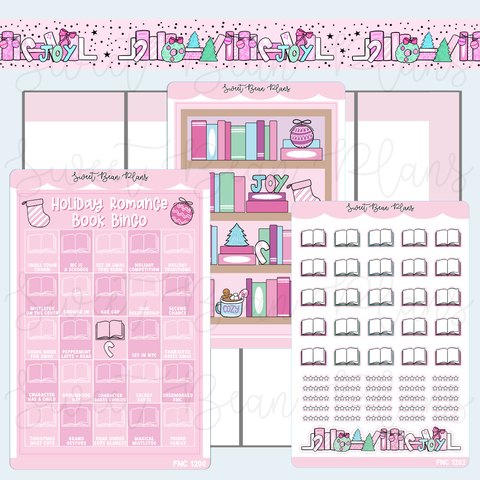 Holiday Romance Book Bingo Journaling Sticker Bundle | Fnc 1200-02