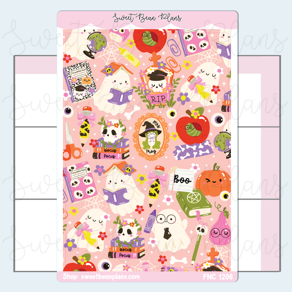 School Ghosts Large Vinyl Planner Sticker | Fnc 1206