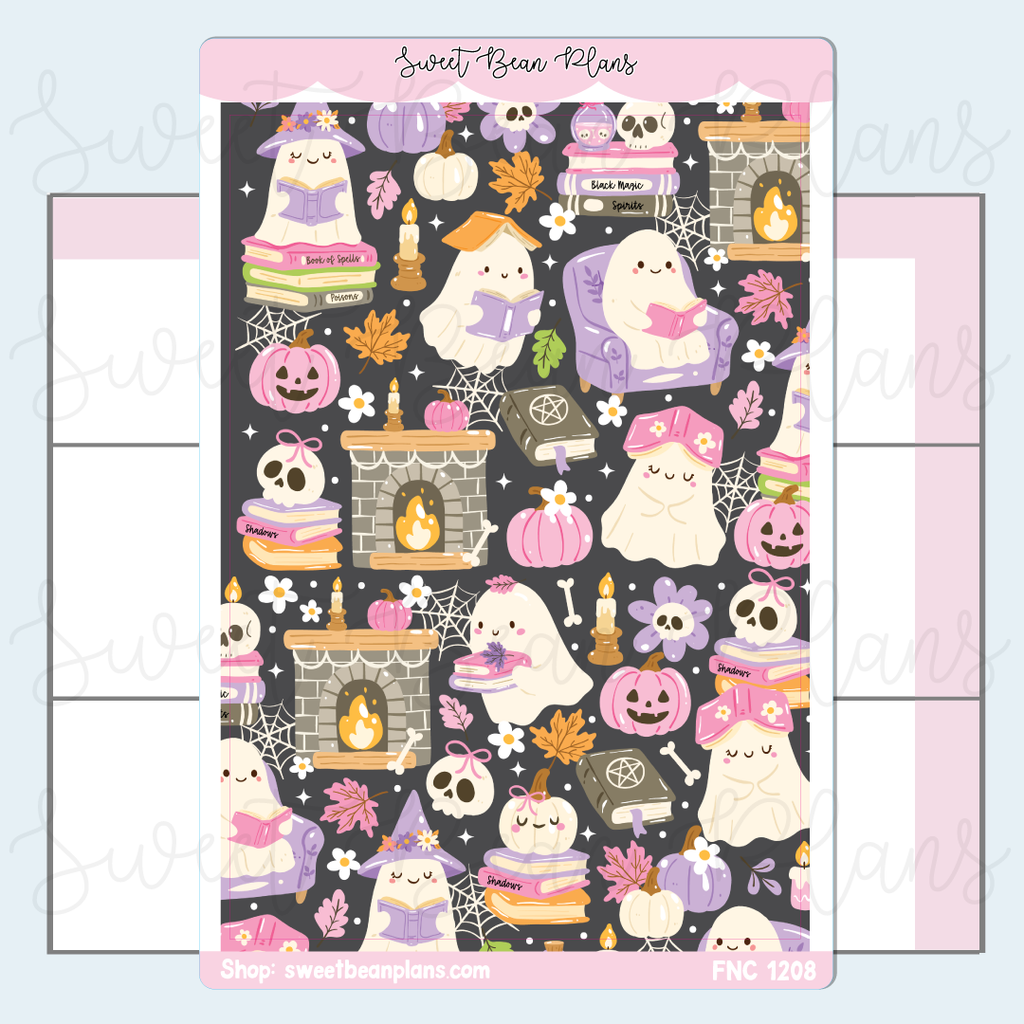 Witchy Ghosts Large Vinyl Planner Sticker | Fnc 1208
