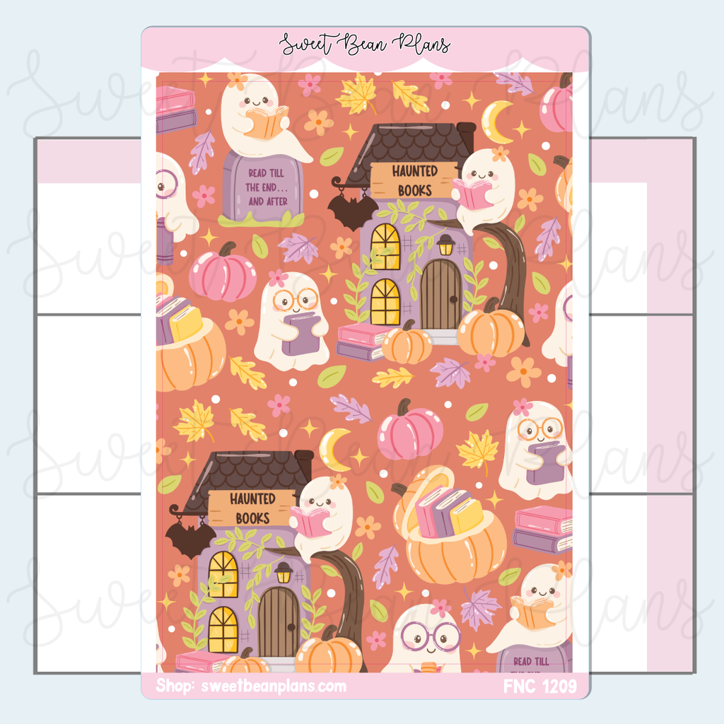 Haunted Books Large Vinyl Planner Sticker | Fnc 1209