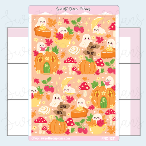 Autumn Ghosts Large Vinyl Planner Sticker | Fnc 1211