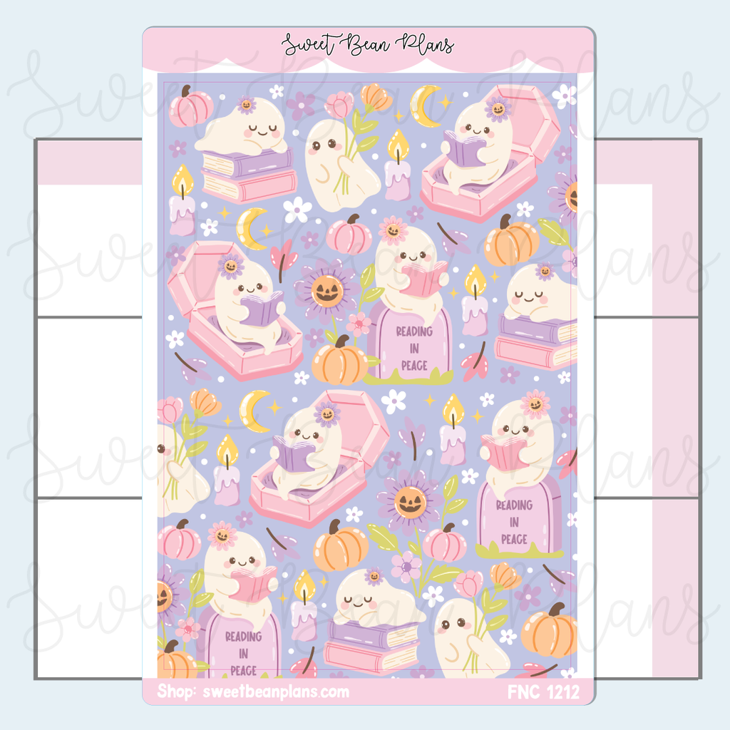 Pastel Ghosts Large Vinyl Planner Sticker | Fnc 1212