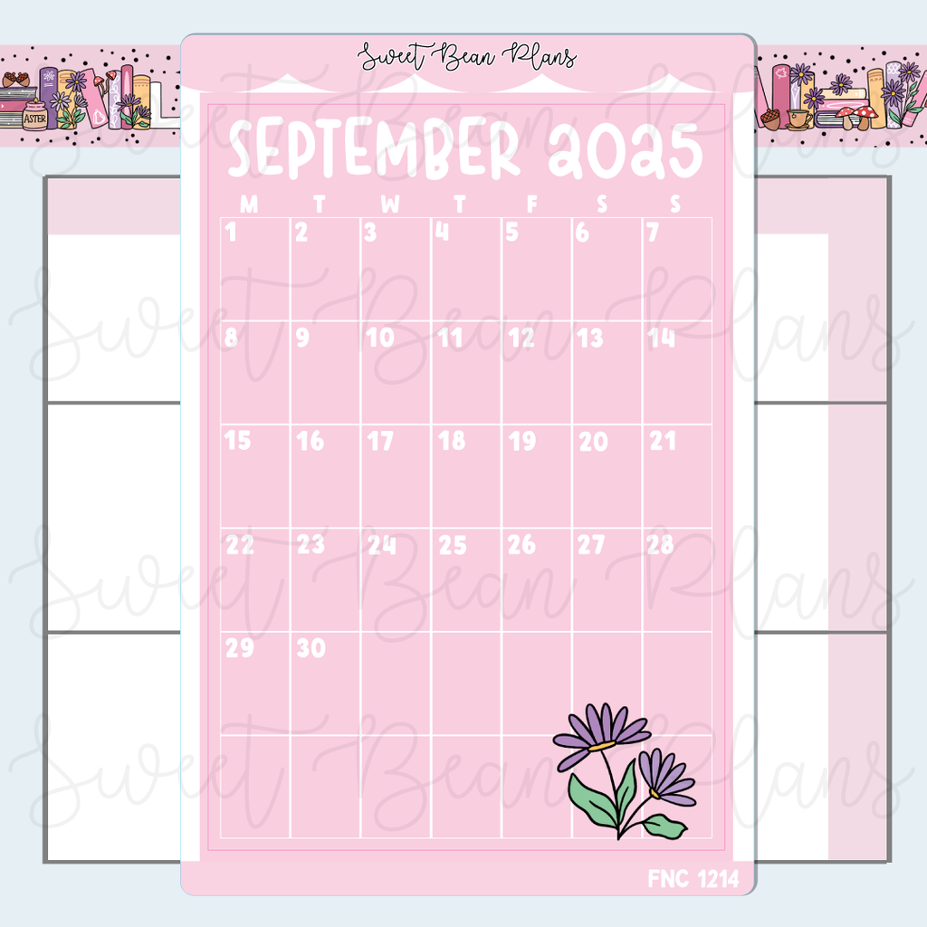 September 2025 Calendar Vinyl Planner Stickers | Fnc 1214