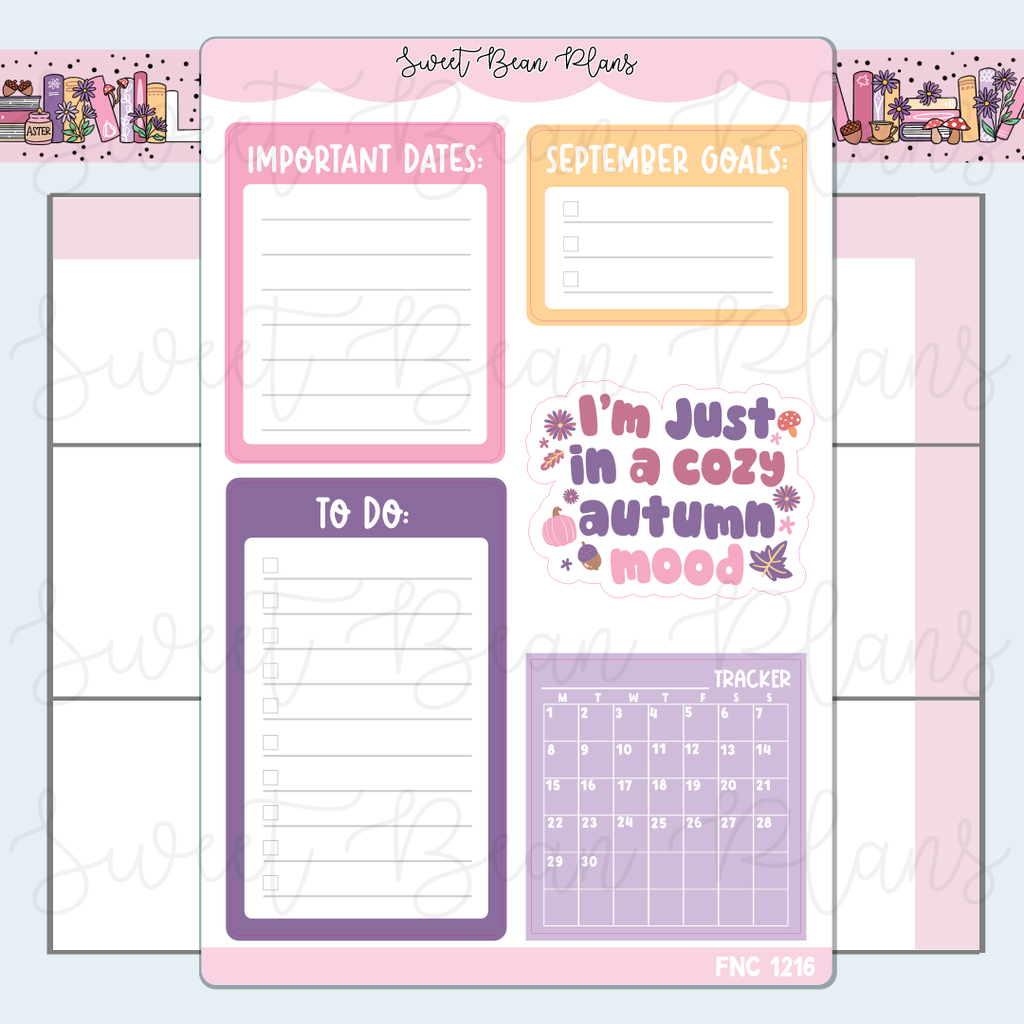 September Functionals 2025 Vinyl Planner Stickers | Fnc 1216