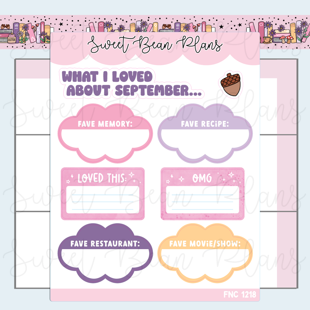 September Faves 2025 Vinyl Planner Stickers | Fnc 1218
