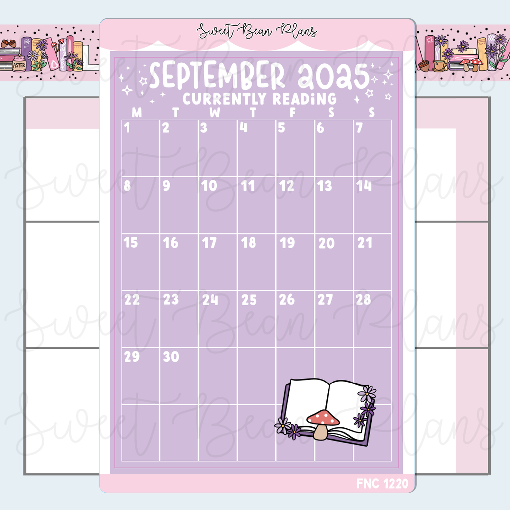 September Reading Calendar 2025 Vinyl Planner Stickers | Fnc 1220