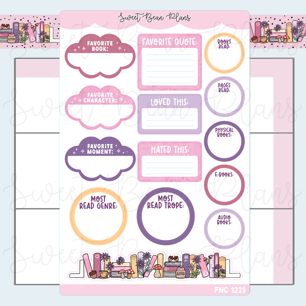 September Reading Favorites 2025 Vinyl Planner Stickers | Fnc 1223