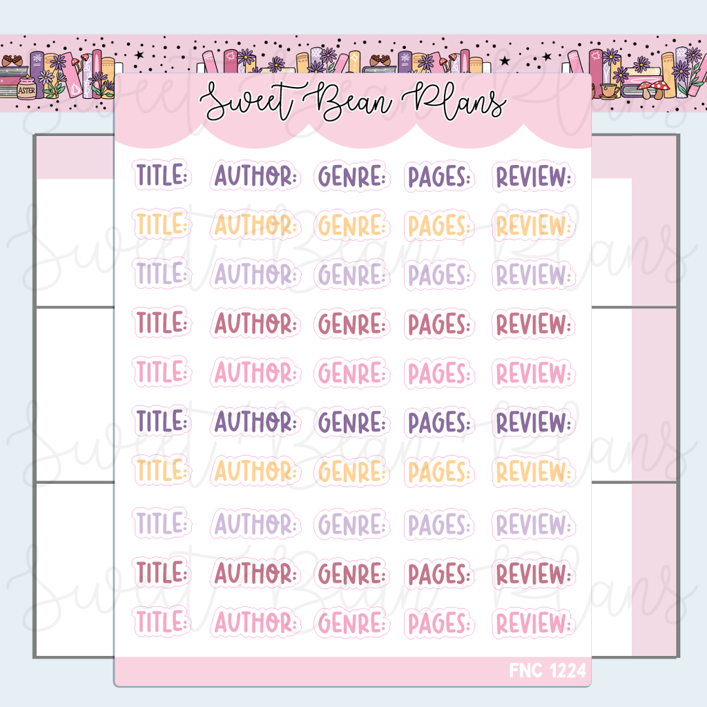 September 2025 Reading Words Vinyl Planner Stickers | Fnc 1224