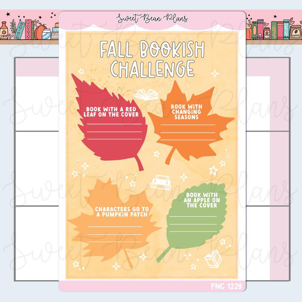 Fall Bookish Challenge Vinyl Planner Stickers | Fnc 1229