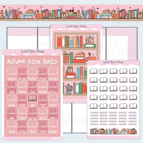 Autumn Book Bingo Journaling Sticker Bundle | Fnc 1232-34