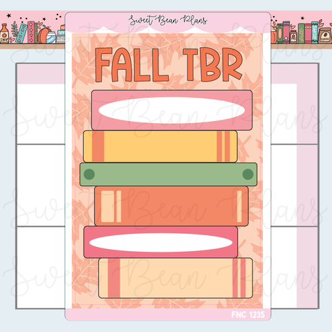 Fall TBR Stack Large Vinyl Planner Stickers | Fnc 1235