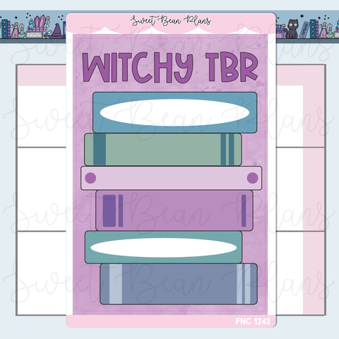 Witchy TBR Stack Large Vinyl Planner Stickers | Fnc 1243