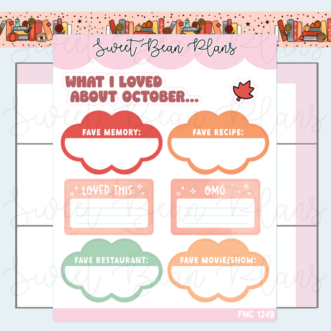 October Faves 2025 Vinyl Planner Stickers | Fnc 1249