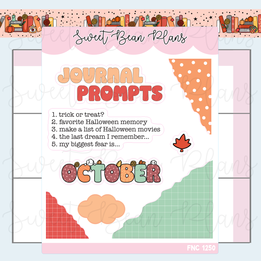 October Prompts 2025 Vinyl Planner Stickers | Fnc 1250