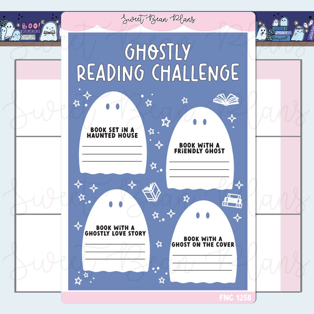 Ghost Reading Challenge Vinyl Planner Stickers | Fnc 1258