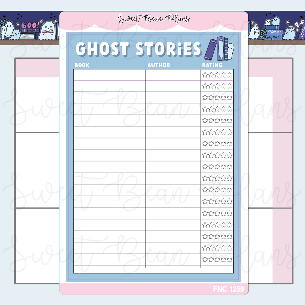 Ghost Stories Tracker Vinyl Planner Stickers | Fnc 1259