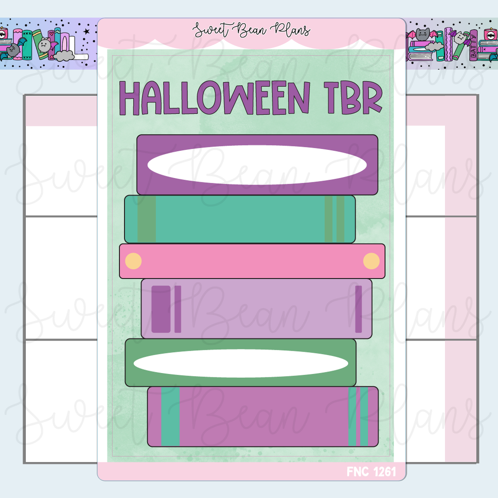Halloween TBR Stack Large Vinyl Planner Stickers | Fnc 1261