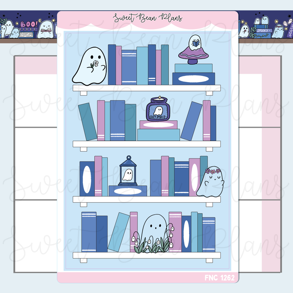 Ghost Bookshelf Large Vinyl Planner Stickers | Fnc 1262