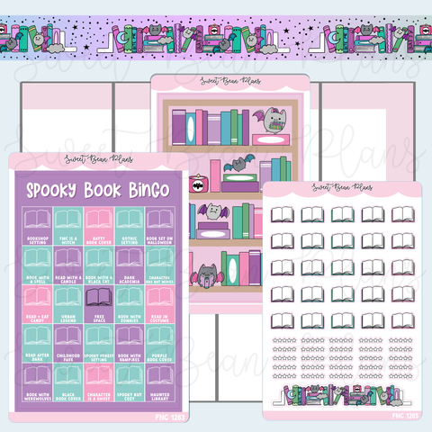 Spooky Book Bingo Journaling Sticker Bundle | Fnc 1263-65