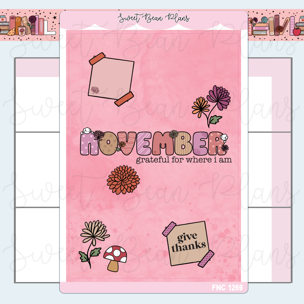 November 2025 Cover Page Vinyl Planner Stickers | Fnc 1269