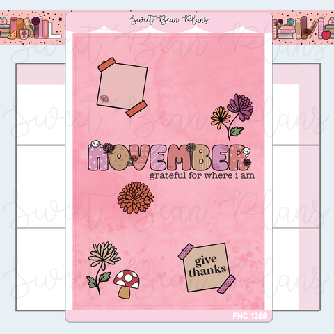 November 2025 Cover Page Vinyl Planner Stickers | Fnc 1269