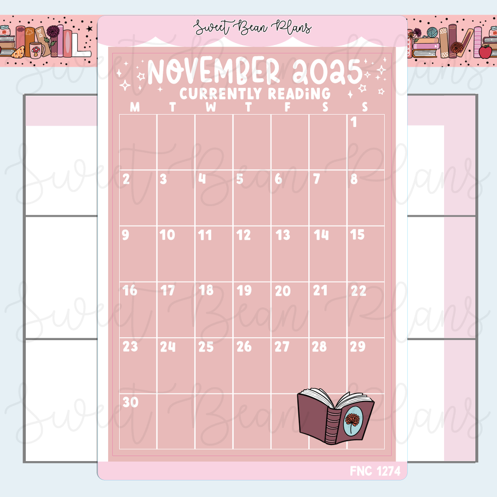 November Reading Calendar 2025 Vinyl Planner Stickers | Fnc 1274