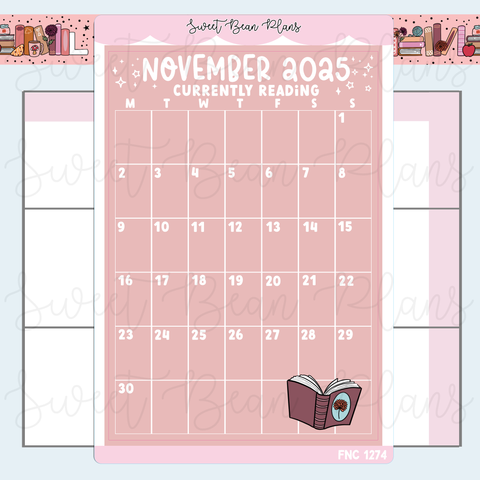 November Reading Calendar 2025 Vinyl Planner Stickers | Fnc 1274
