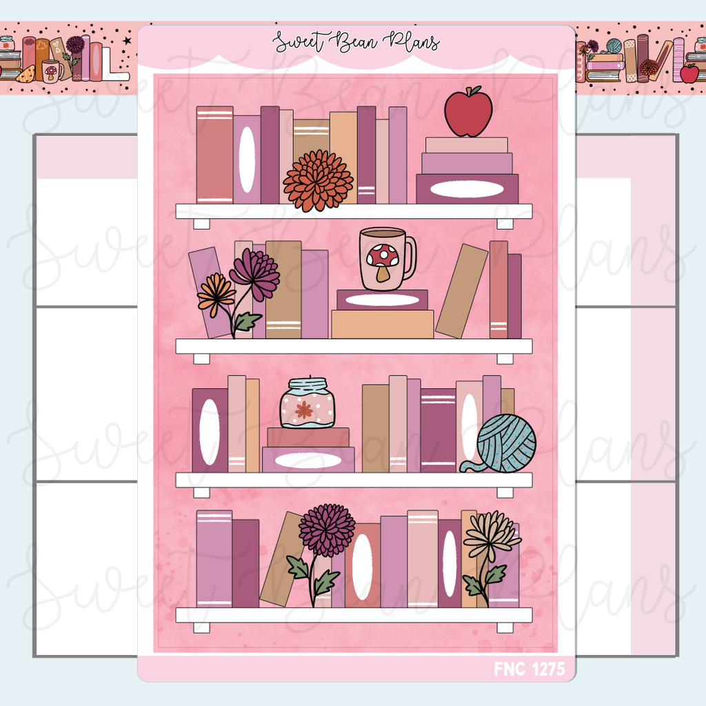 November Bookshelf 2025 Vinyl Planner Stickers | Fnc 1275