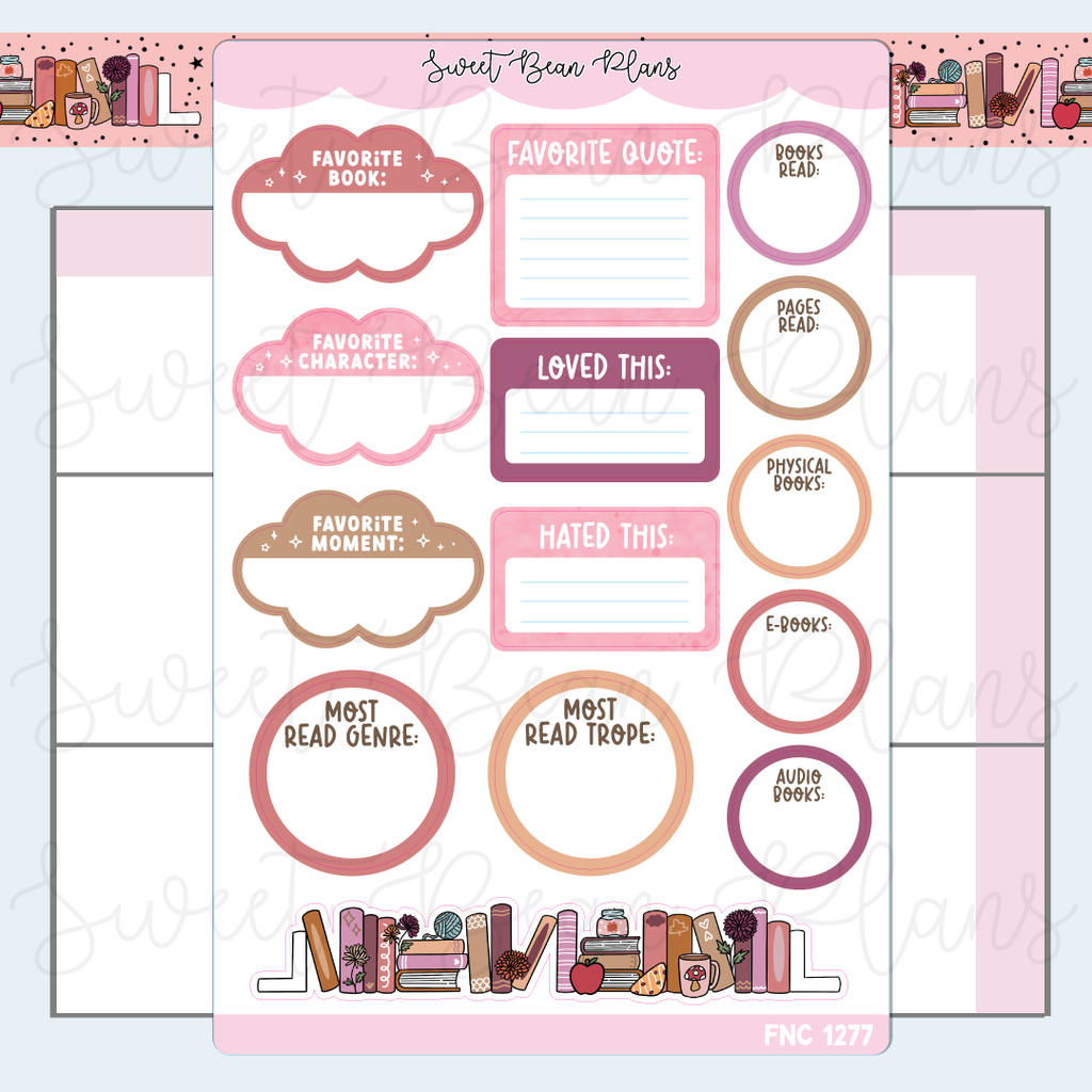 November Reading Favorites 2025 Vinyl Planner Stickers | Fnc 1277