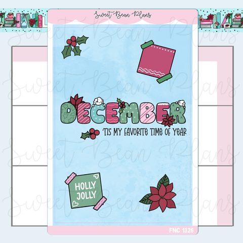 December 2025 Cover Page Vinyl Planner Stickers | Fnc 1326