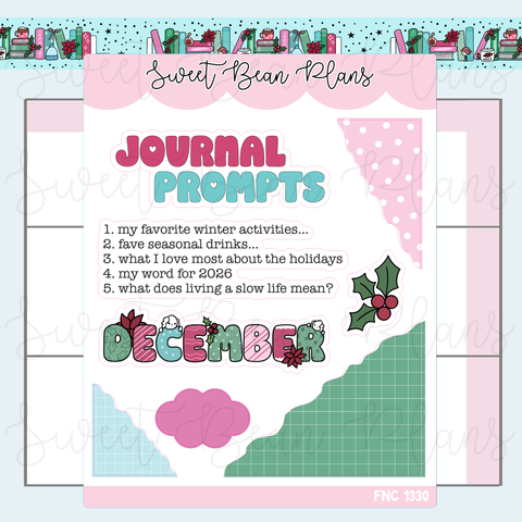 December Prompts 2025 Vinyl Planner Stickers | Fnc 1330