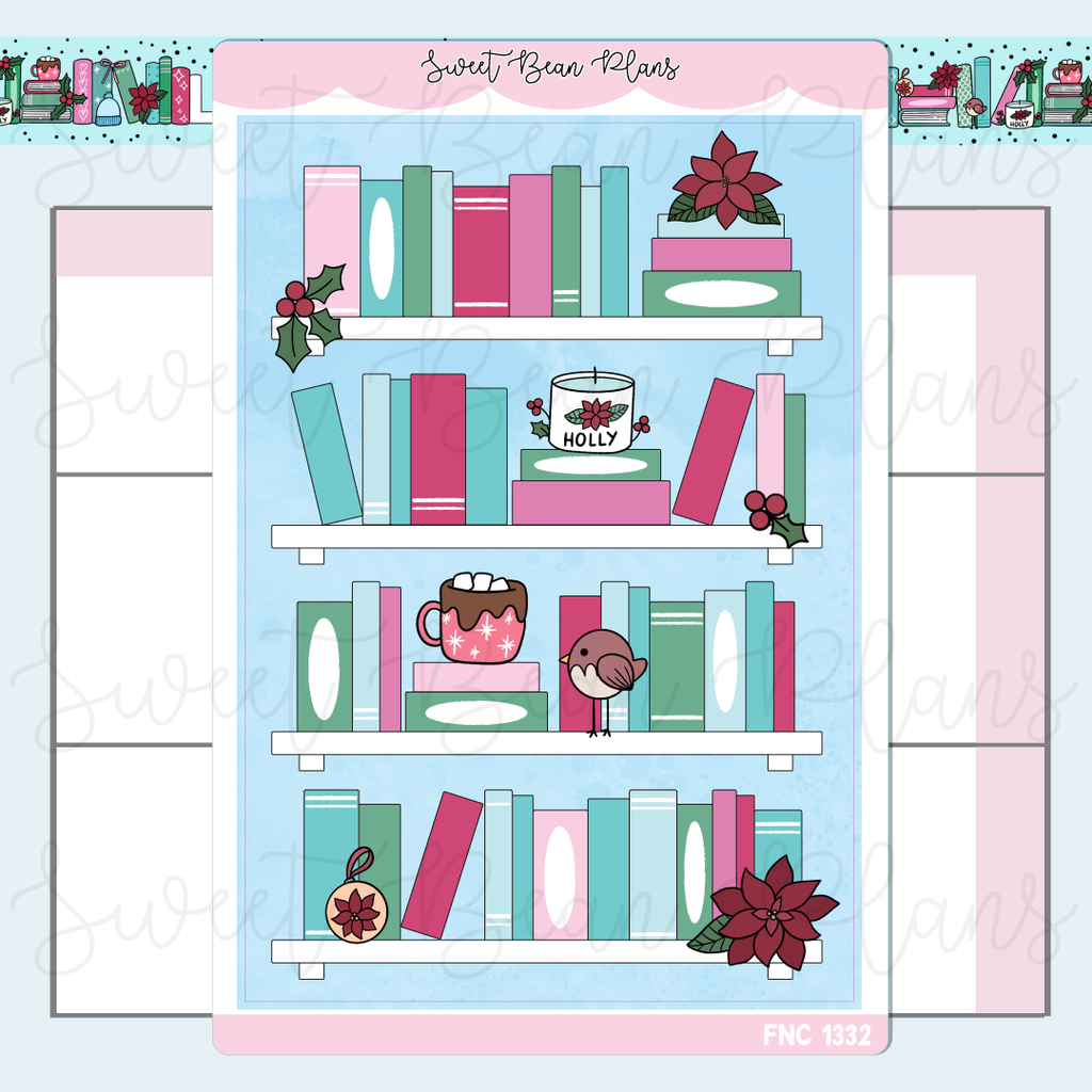 December Bookshelf 2025 Vinyl Planner Stickers | Fnc 1332