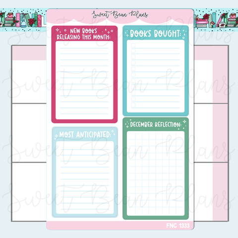 December Reading Functionals 2025 Vinyl Planner Stickers | Fnc 1333