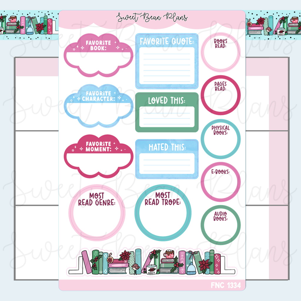 December Reading Favorites 2025 Vinyl Planner Stickers | Fnc 1334