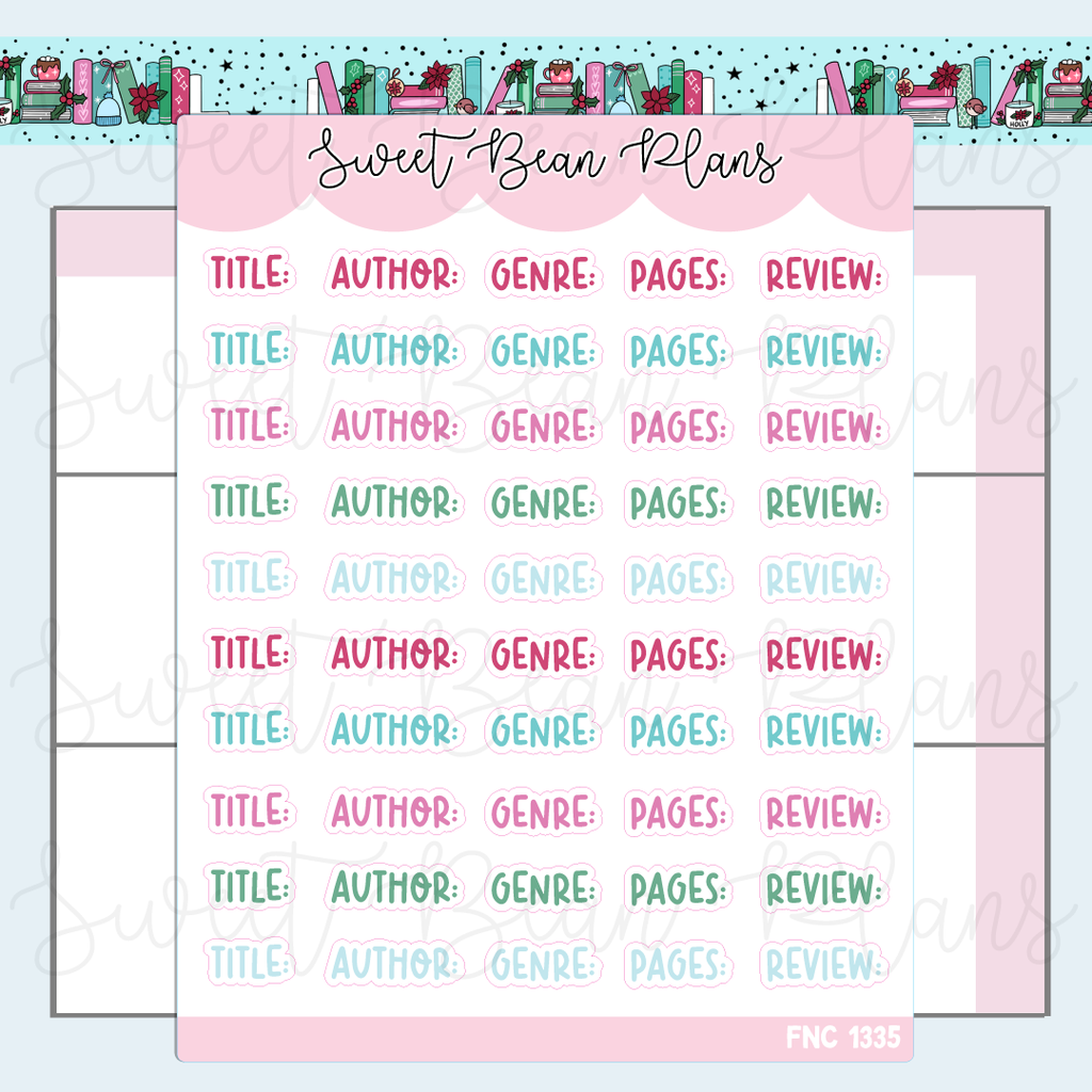 December 2025 Reading Words Vinyl Planner Stickers | Fnc 1335