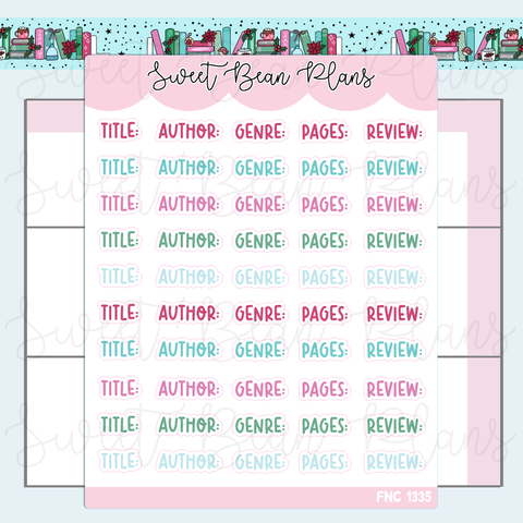 December 2025 Reading Words Vinyl Planner Stickers | Fnc 1335