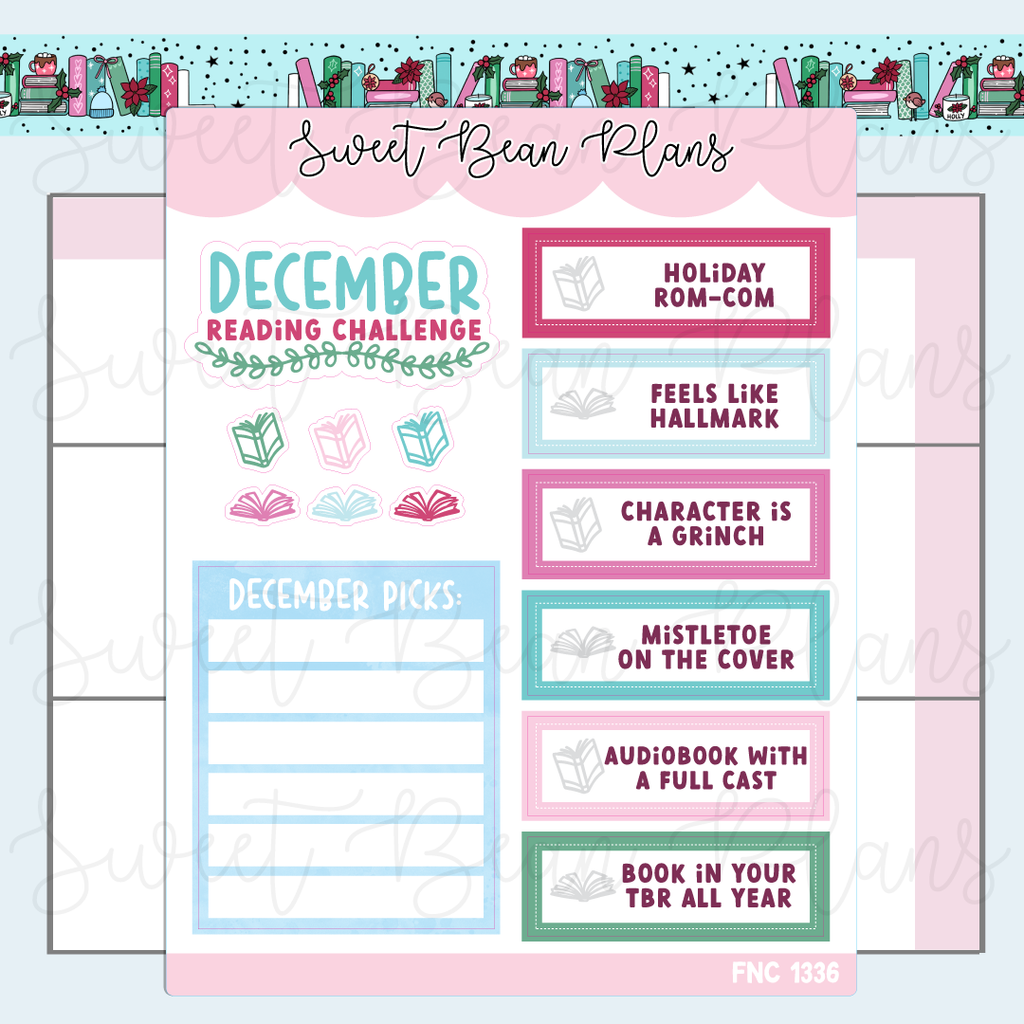 December 2025 Reading Challenge Vinyl Planner Stickers | Fnc 1336