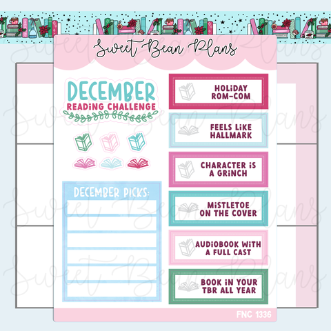 December 2025 Reading Challenge Vinyl Planner Stickers | Fnc 1336