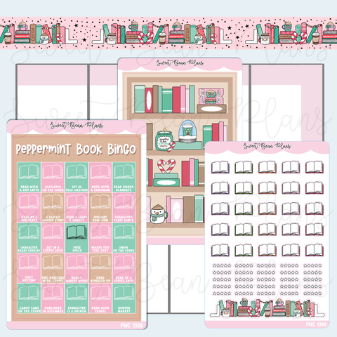 Peppermint Book Bingo Journaling Sticker Bundle | Fnc 1338-40