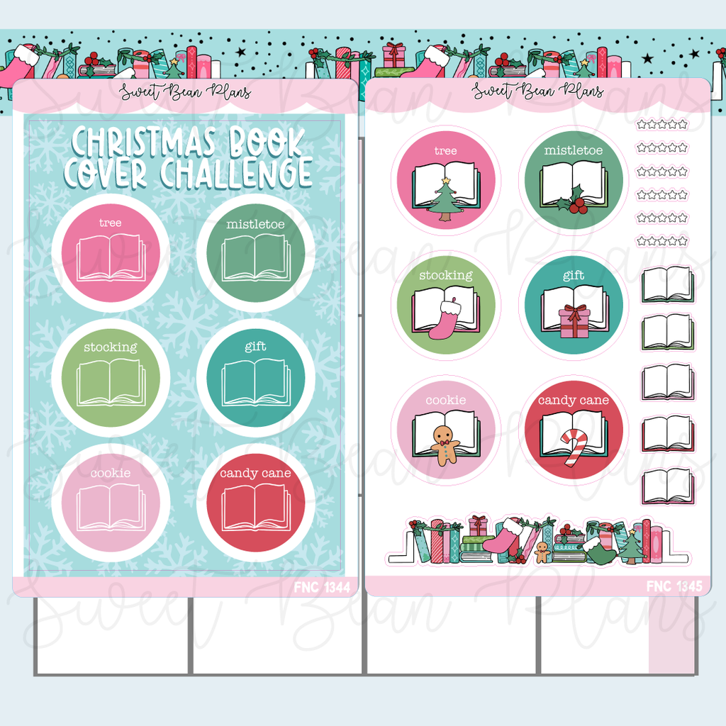 Christmas Book Cover Challenge Planner Sticker | Fnc 1344-45
