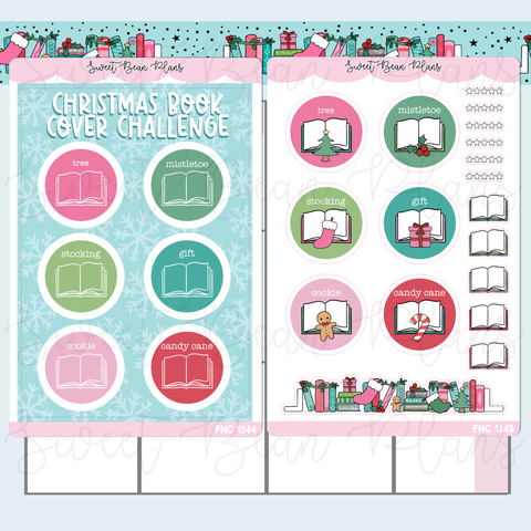 Christmas Book Cover Challenge Planner Sticker | Fnc 1344-45