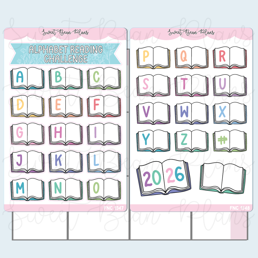 Alphabet Reading Challenge 2026 Planner Sticker | Fnc 1347-48