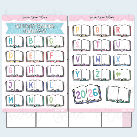 Alphabet Reading Challenge 2026 Planner Sticker | Fnc 1347-48