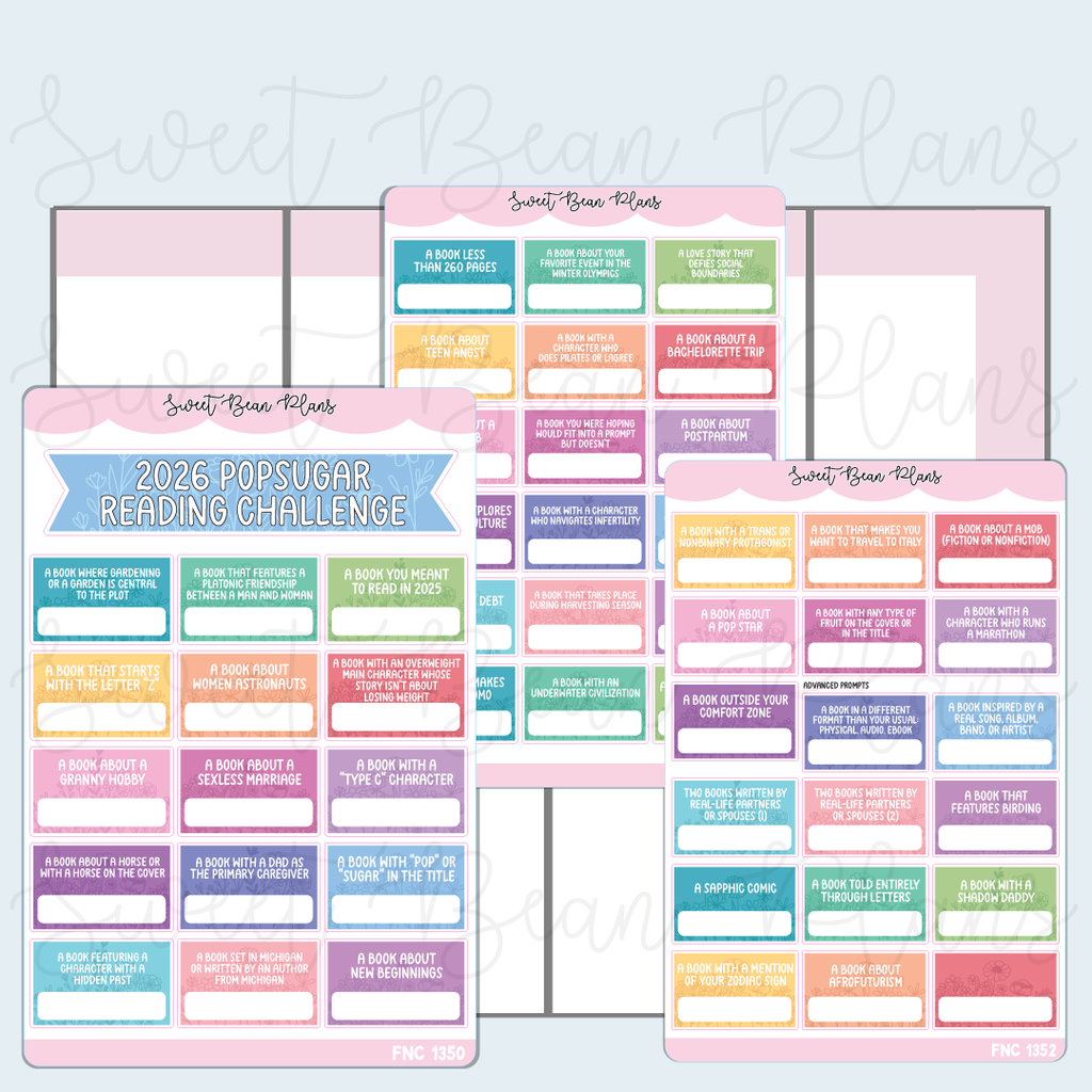 PS Reading Challenge 2026 Sticker Bundle | Fnc 1350-52