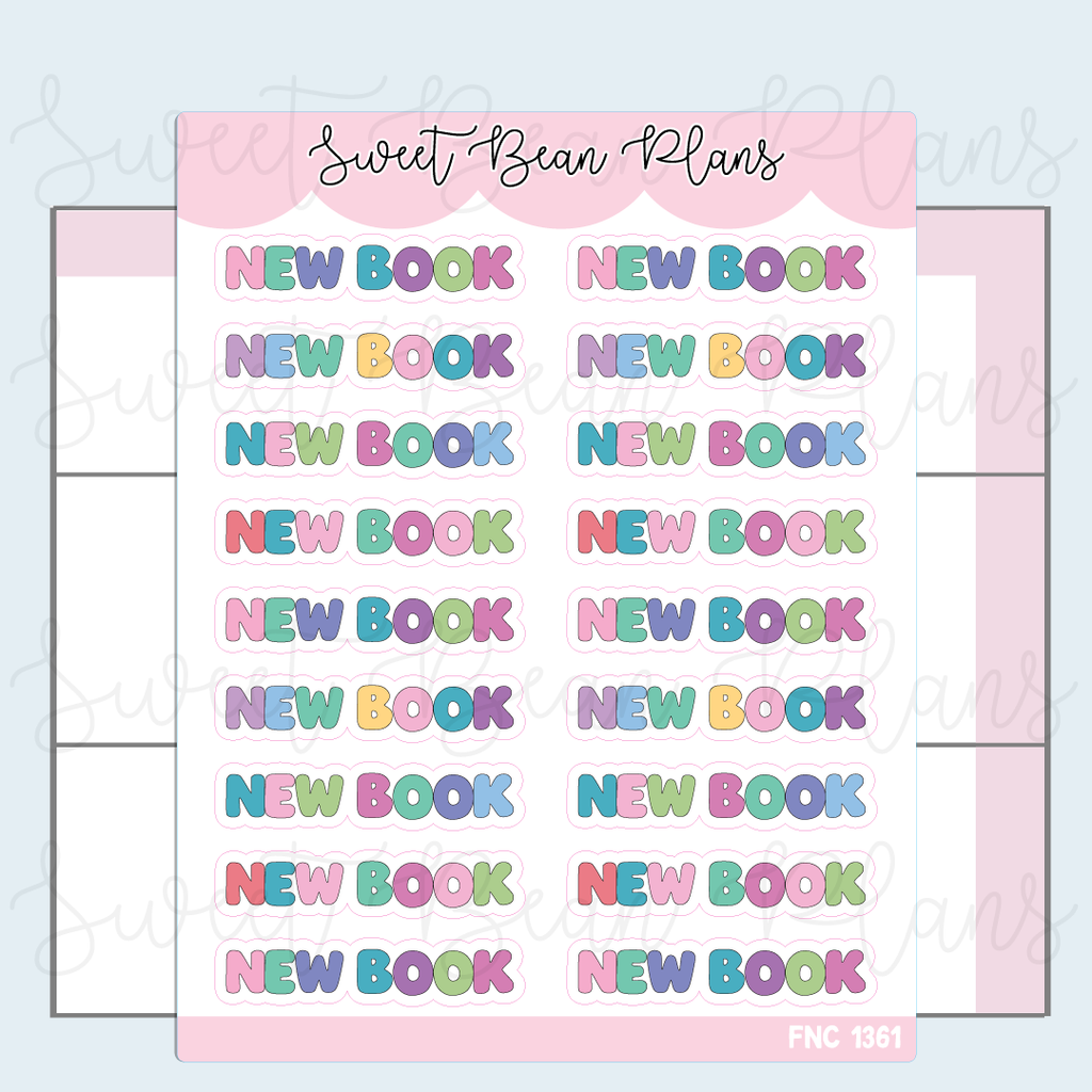 New Book Words Vinyl Planner Stickers | Fnc 1361