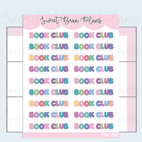 Book Club Words Vinyl Planner Stickers | Fnc 1362