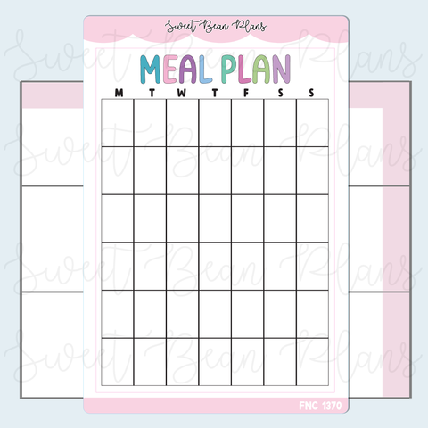Monthly Meal Plan Calendar Stickers | Fnc 1370