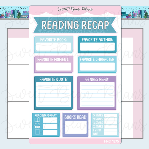 January 2026 Reading Recap Stickers | Fnc 1375