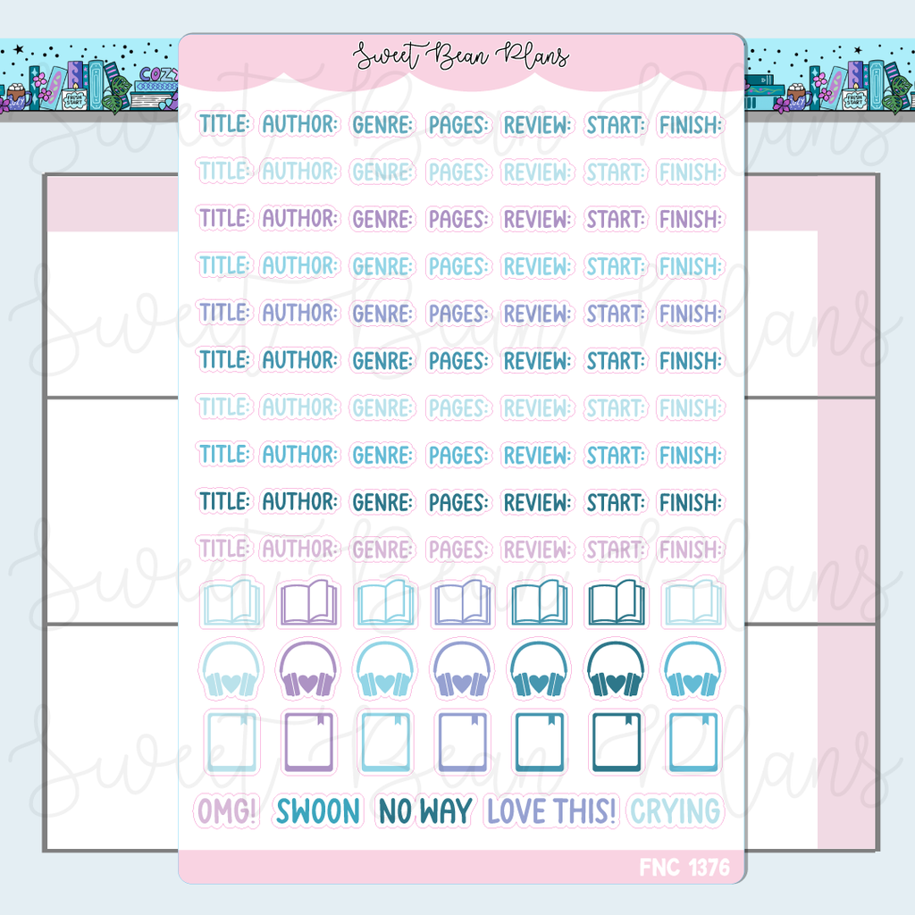 January 2026 Bookish Words & Icon Stickers | Fnc 1376